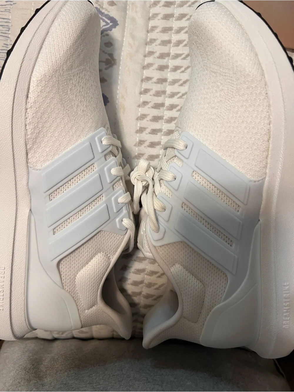adidas White Knit Athletic Sneakers